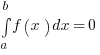 int{a}{b}{f(x)}dx=0